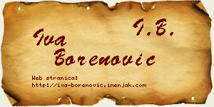 Iva Borenović vizit kartica